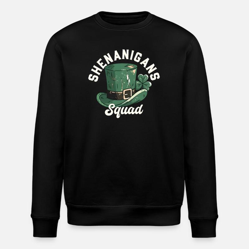 Shenanigans Squad Leprechaun-Hut - Stanley/Stella Unisex Bio-Sweatshirt ROLLER - Schwarz