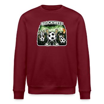 Bloc Ouest | Maillot de supporter de football – Curve & Stade - Sweat bio ROLLER Stanley/Stella Unisexe - bordeaux - Devant - Nik (191cm)