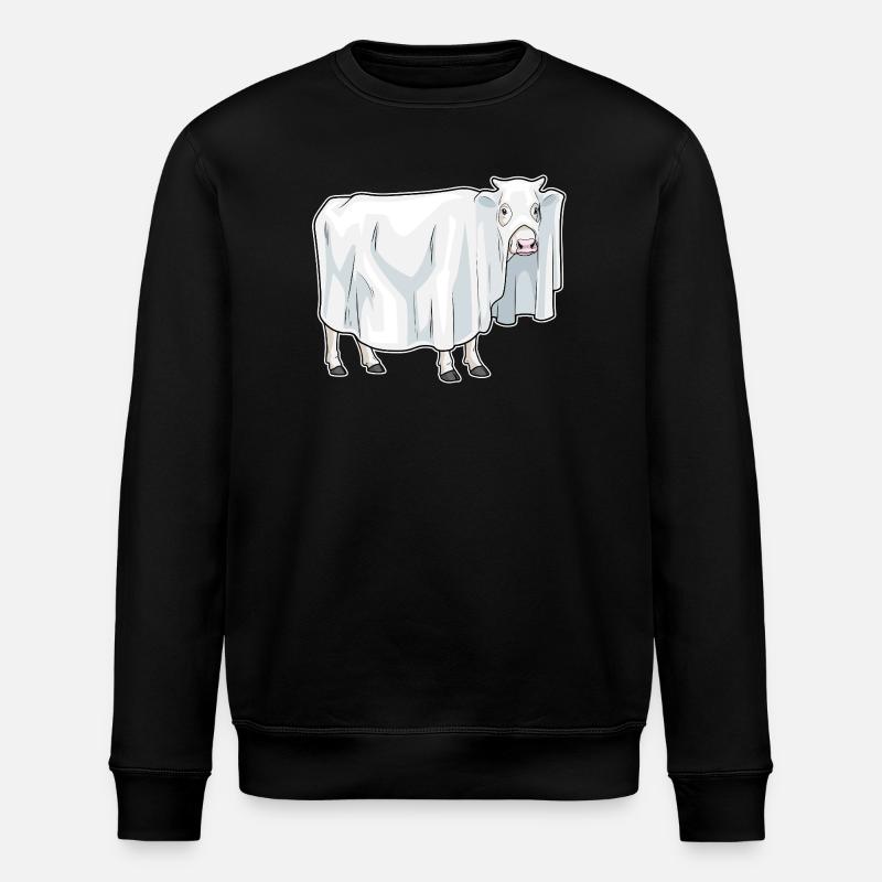 Cow Halloween Ghost - Stanley/Stella ROLLER Unisex Organic Sweatshirt - black