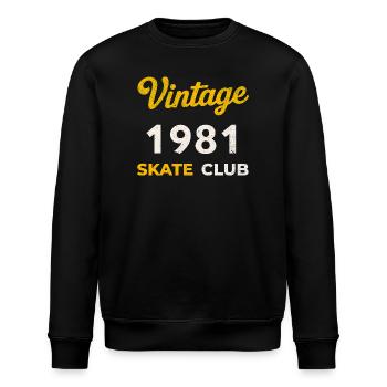 Vintage 1981 Skate Club Retro Geburtsjahr - Stanley/Stella Unisex Bio-Sweatshirt ROLLER - Schwarz - Vorne - Nik (191cm)