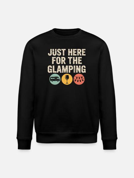Nur zum Glamping hier - Stanley/Stella Unisex Bio-Sweatshirt ROLLER - Schwarz