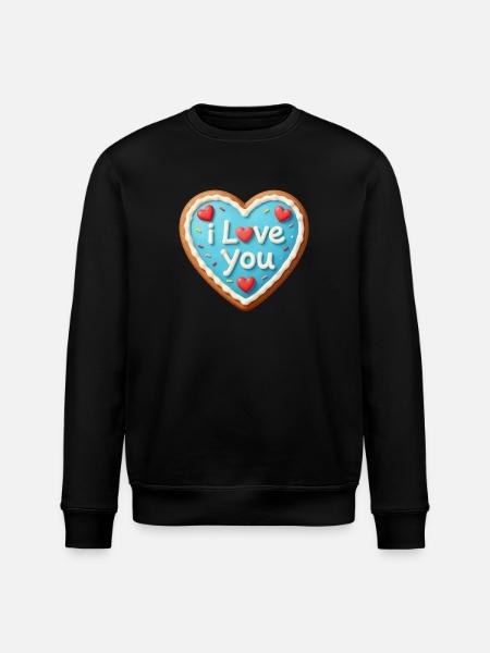 Valentine's Day Heart Gift Valentine's Day - Stanley/Stella ROLLER Unisex Organic Sweatshirt - black
