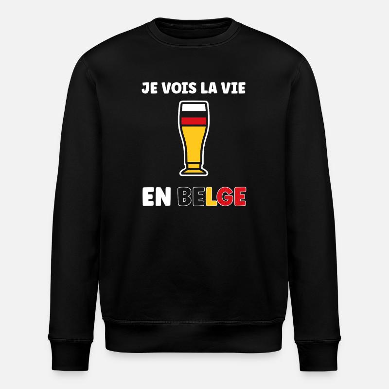 Belgian Life Stylized Beer Glass - Stanley/Stella ROLLER Unisex Organic Sweatshirt - black