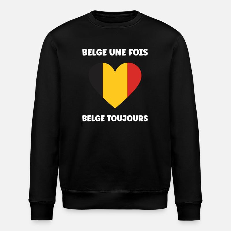 Belgische Herz-Trikolore - Stanley/Stella Unisex Bio-Sweatshirt ROLLER - Schwarz