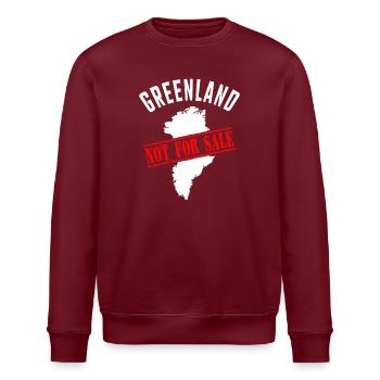 Greenland Not for Sale - Stanley/Stella Unisex Bio-Sweatshirt ROLLER - Burgunderrot - Vorne - Nik (191cm)