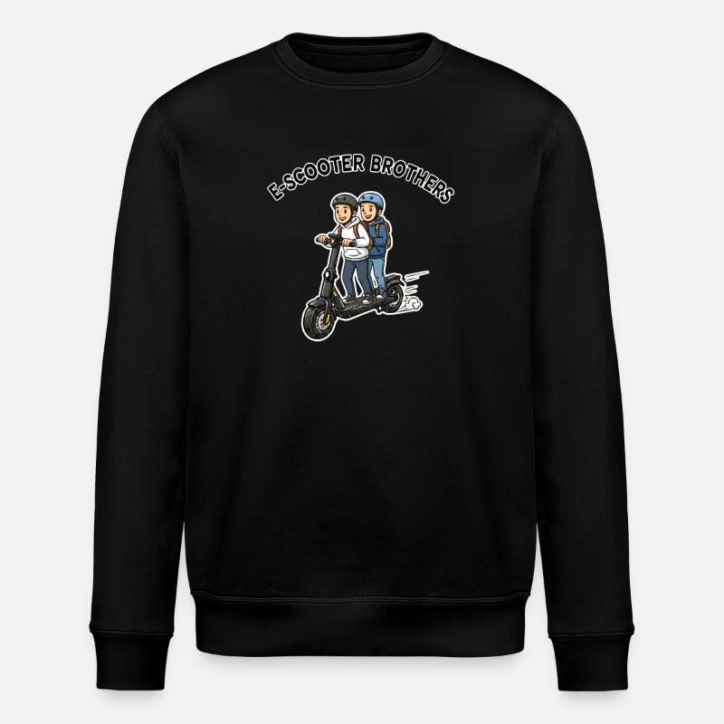 E-Scooter Brüder Duo - Stanley/Stella Unisex Bio-Sweatshirt ROLLER - Schwarz