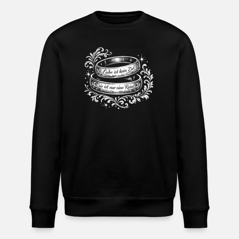 Deux anneaux ornés de fleurs - Sweat bio ROLLER Stanley/Stella Unisexe - noir