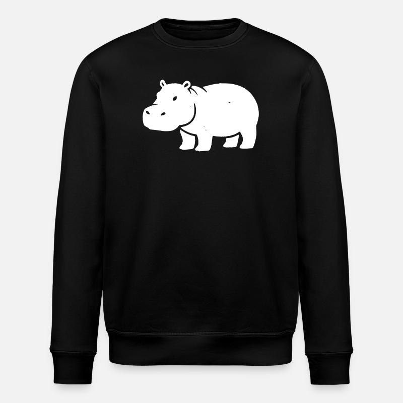Silhouette Hippopotame Blanche - Sweat bio ROLLER Stanley/Stella Unisexe - noir