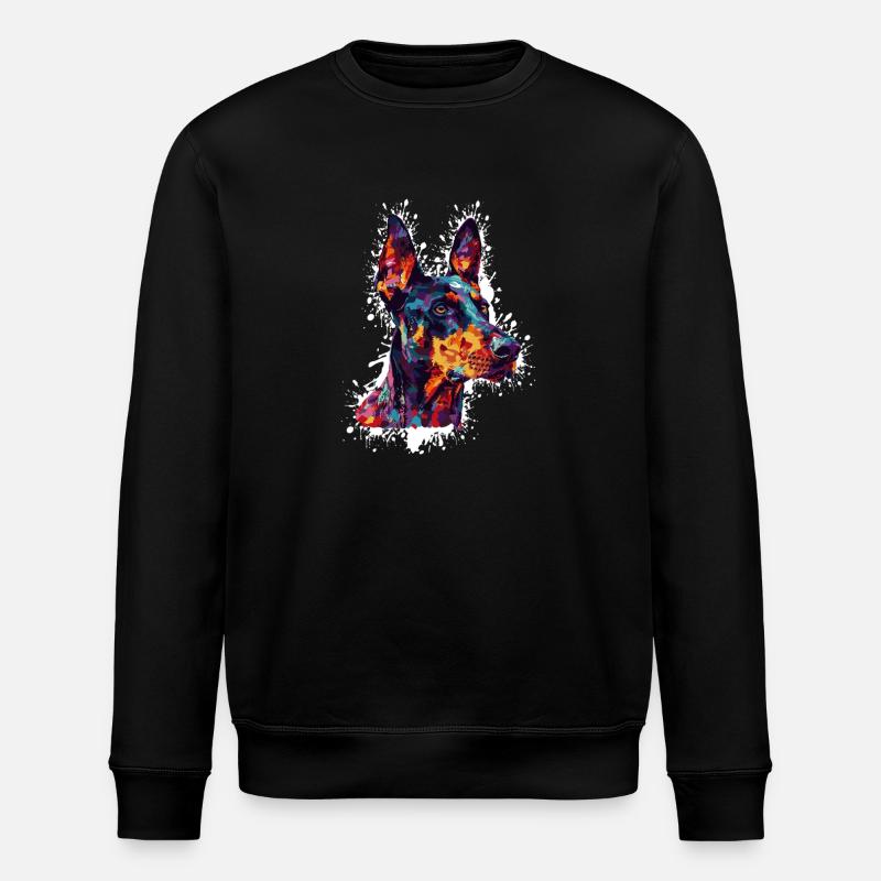 Farbiger Hund Kopf  - Stanley/Stella Unisex Bio-Sweatshirt ROLLER - Schwarz