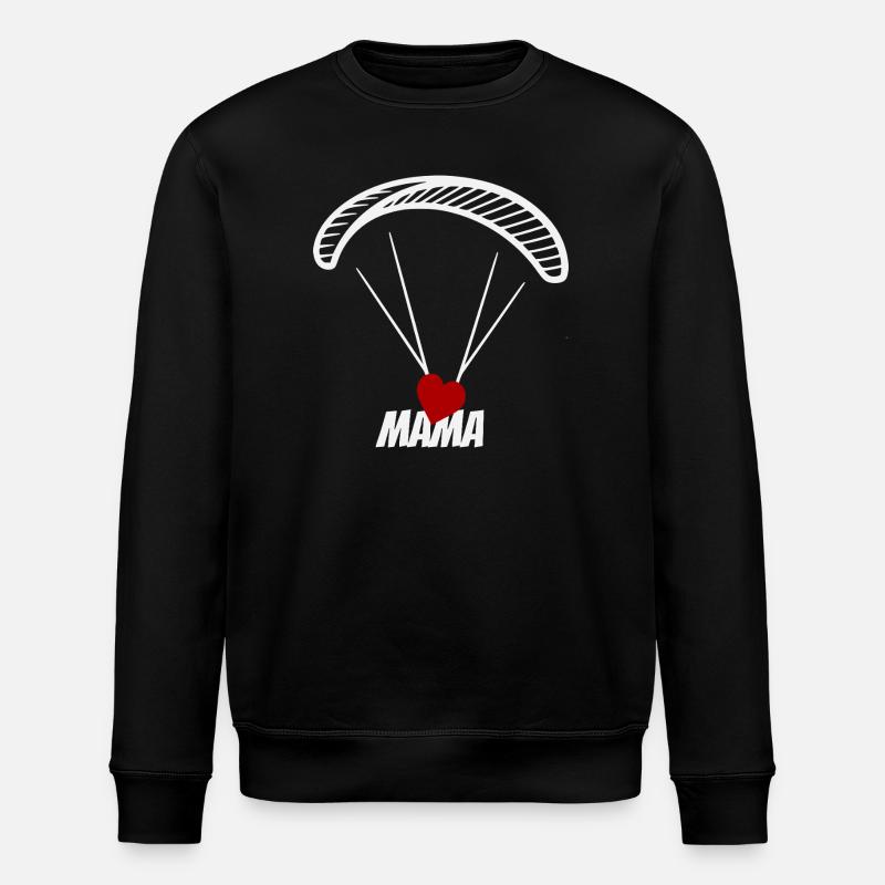 Maman parapentiste avec du cœur - Sweat bio ROLLER Stanley/Stella Unisexe - noir