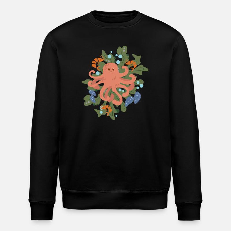 Octopus - Stanley/Stella ROLLER Unisex Organic Sweatshirt - black