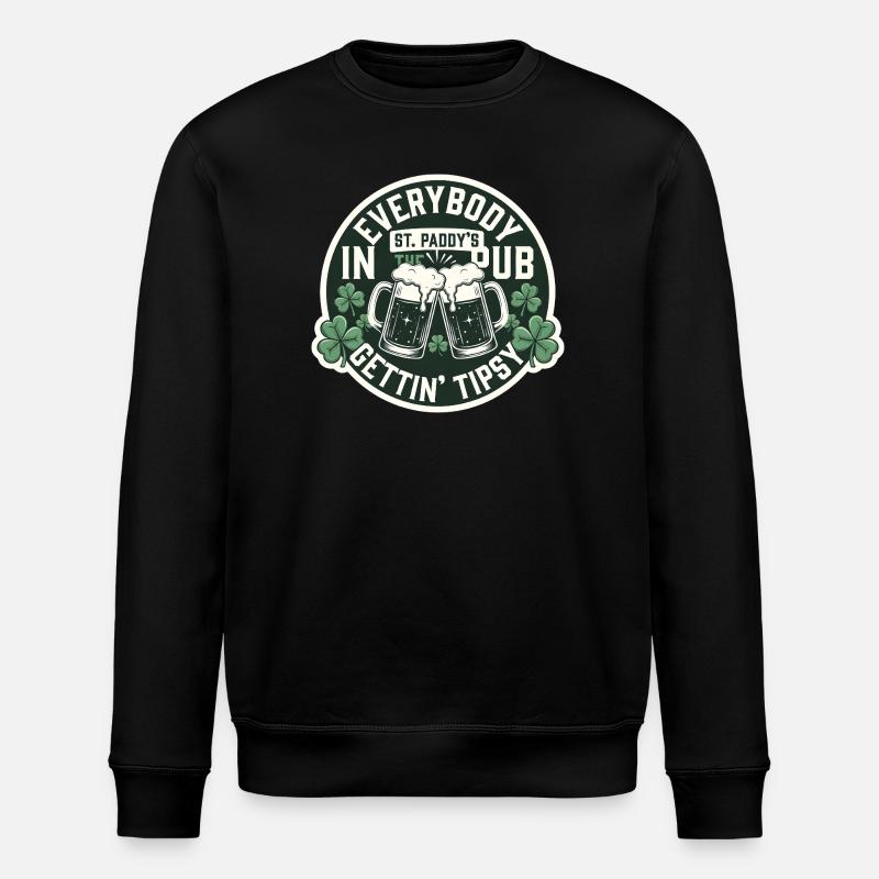 Alle werden beschwipst St. Patrick's Pub - Stanley/Stella Unisex Bio-Sweatshirt ROLLER - Schwarz