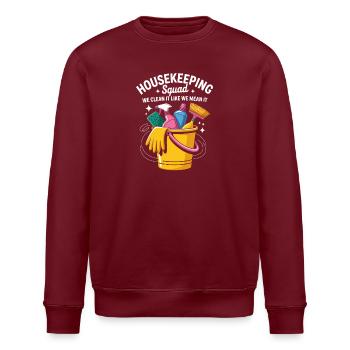 Lustiges Putzen Design - Stanley/Stella Unisex Bio-Sweatshirt ROLLER - Burgunderrot - Vorne - Nik (191cm)