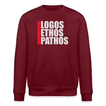 Logos Ethos Pathos Rhetorik Philosophie Student - Stanley/Stella Unisex Bio-Sweatshirt ROLLER - Burgunderrot - Vorne - Nik (191cm)