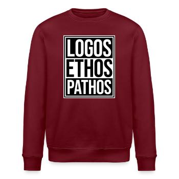 Logos Ethos Pathos Rhétorique Étudiant en Philosophie - Sweat bio ROLLER Stanley/Stella Unisexe - bordeaux - Devant - Nik (191cm)
