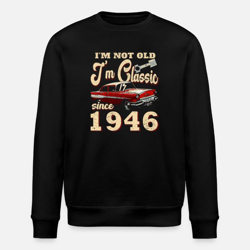 1946 - Jahrgang 1946 - Stanley/Stella Unisex Bio-Sweatshirt ROLLER - Schwarz