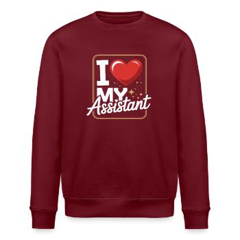  I Love My Assistant Spruch Für Büro Chef - Stanley/Stella ROLLER Unisex Organic Sweatshirt - burgundy - Front - Nik (191cm)