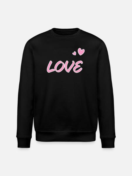 Love pastel et coeurs dessinés - Sweat bio ROLLER Stanley/Stella Unisexe - noir