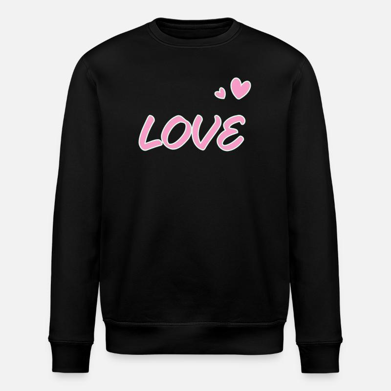 Pastellliebe und gezeichnete Herzen - Stanley/Stella Unisex Bio-Sweatshirt ROLLER - Schwarz