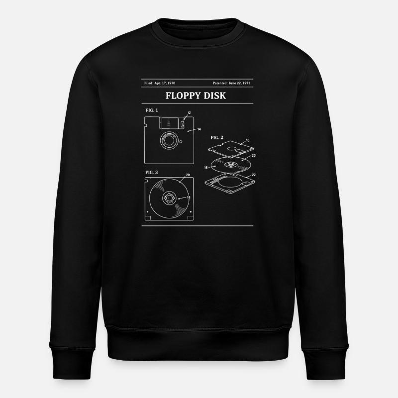Retro-Disketten-Bauplan - Stanley/Stella Unisex Bio-Sweatshirt ROLLER - Schwarz