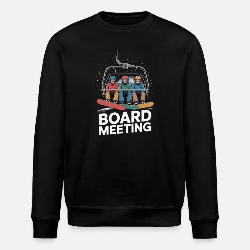 Funny Snowboarding Board Meeting - Stanley/Stella ROLLER Unisex Organic Sweatshirt - black
