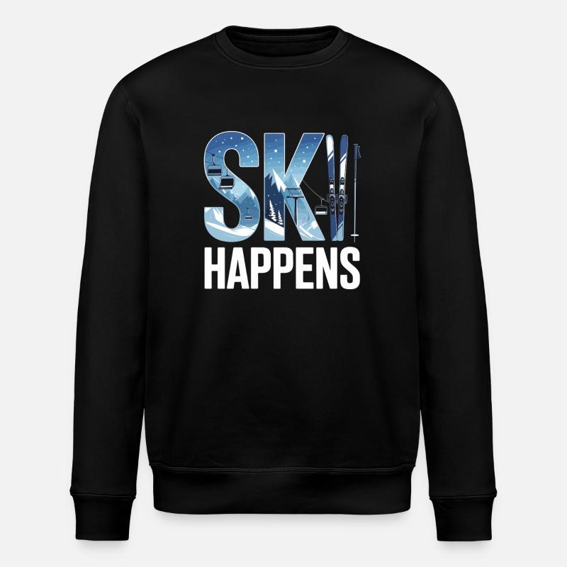 Ski passiert - Stanley/Stella Unisex Bio-Sweatshirt ROLLER - Schwarz