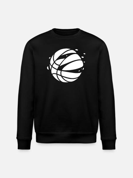 Monochrome Geometric Basketball Glyph - Stanley/Stella ROLLER Unisex Organic Sweatshirt - black