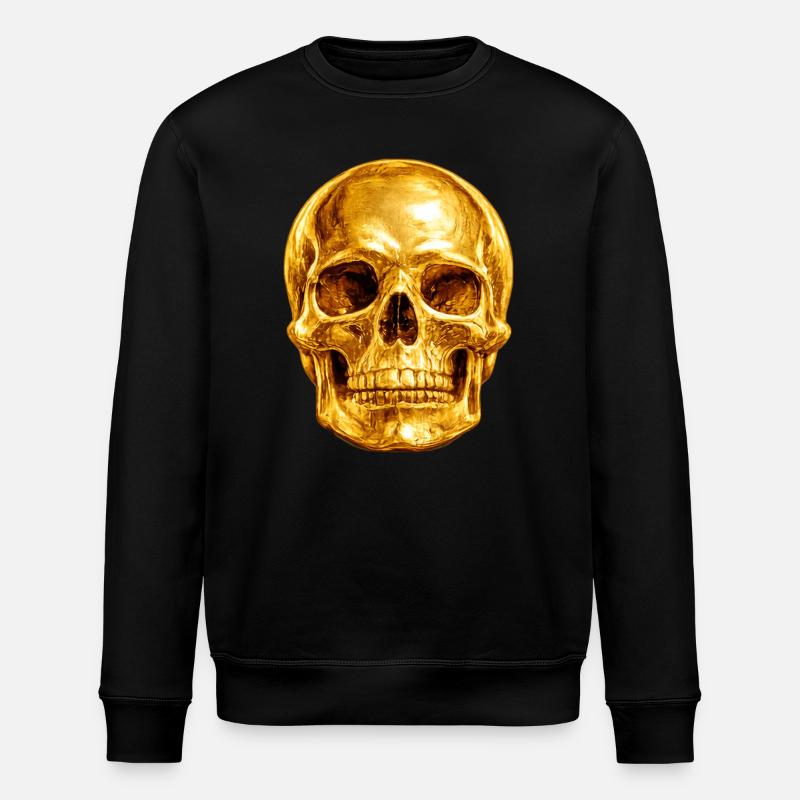 Golden Skull Luxury Gothic - Stanley/Stella ROLLER Unisex Organic Sweatshirt - black