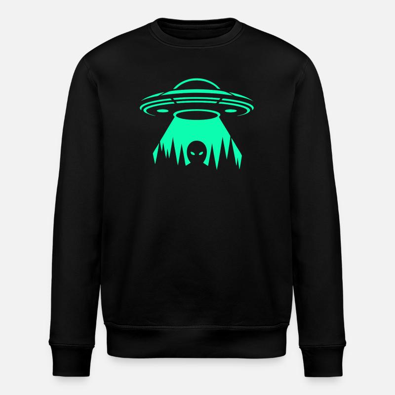 UFO Neon Abduction - Stanley/Stella ROLLER Unisex Organic Sweatshirt - black