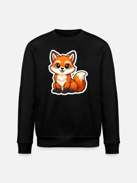 Cute Fox Motif in Cartoon Style - Stanley/Stella ROLLER Unisex Organic Sweatshirt - black
