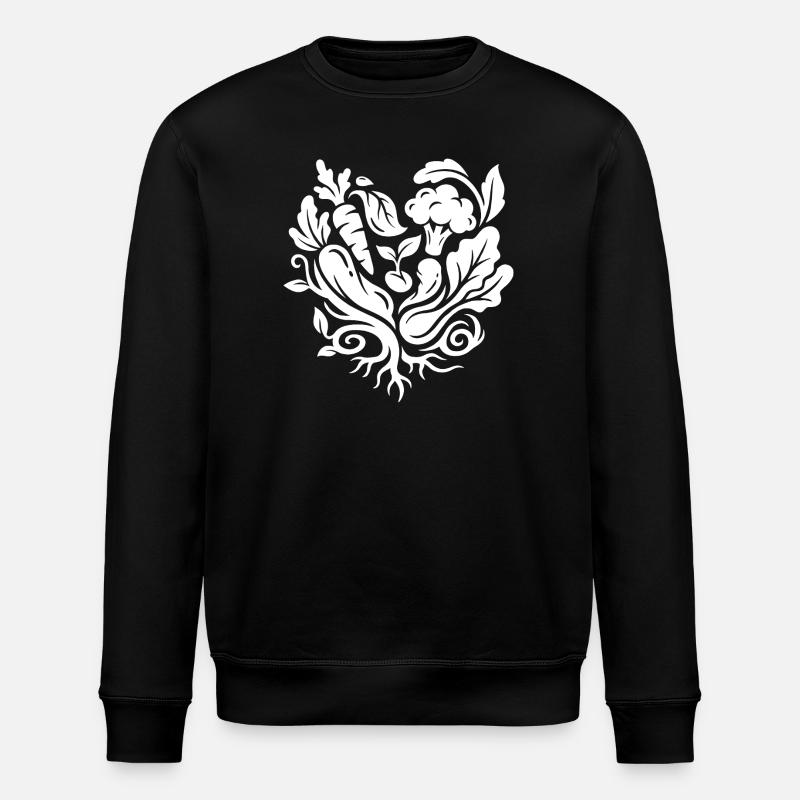 Grøntsagshjerte til grøntsagsfans - Stanley/Stella økologisk unisex-sweatshirt ROLLER - sort