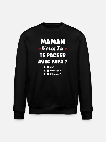 Mor, vil du indgå i et registreret partnerskab med far? - Stanley/Stella økologisk unisex-sweatshirt ROLLER - sort