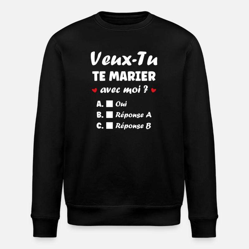 Interactive Wedding Proposal - Stanley/Stella ROLLER Unisex Organic Sweatshirt - black