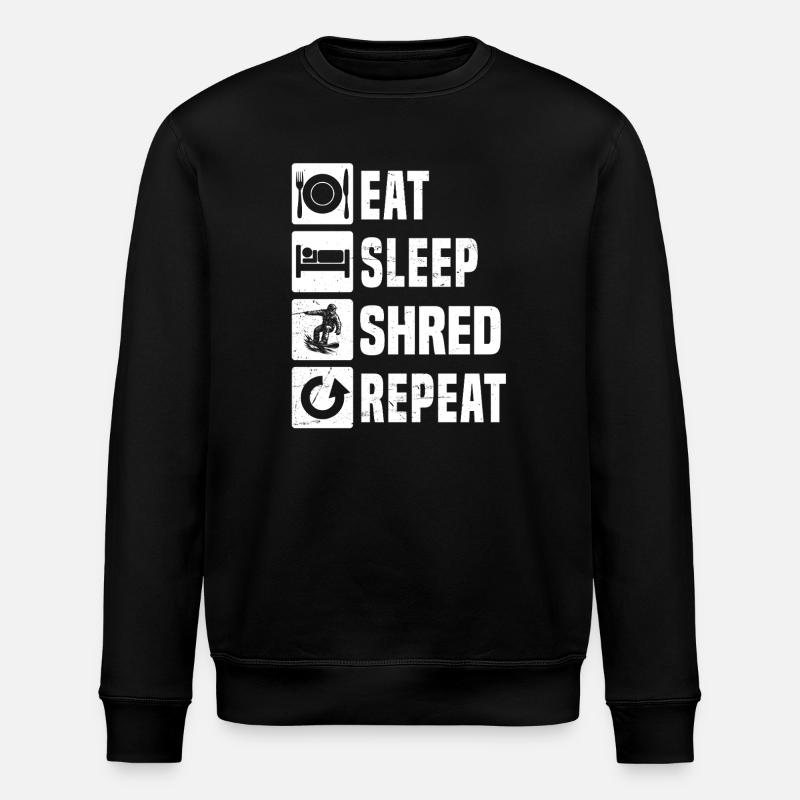 Klare Snowboard Botschaft - Stanley/Stella Unisex Bio-Sweatshirt ROLLER - Schwarz