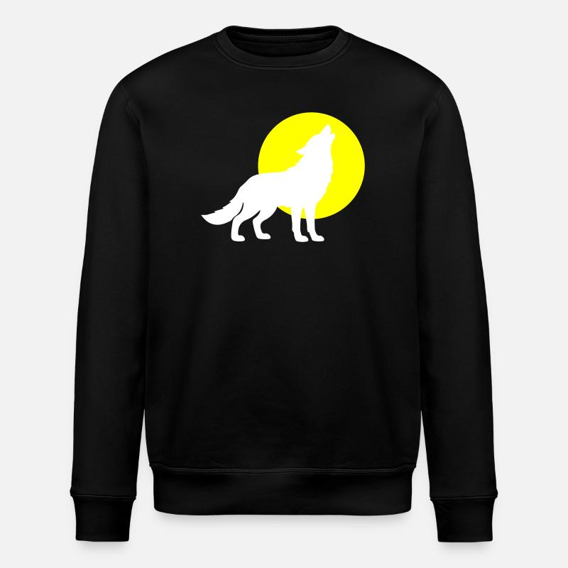 Wolf Silhouette - Stanley/Stella Unisex Bio-Sweatshirt ROLLER - Schwarz