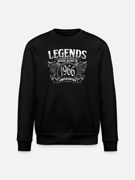 60th Birthday Legends 1966 Vintage Premium Quali - Stanley/Stella ROLLER Unisex Organic Sweatshirt - black