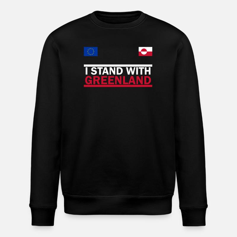 Ich unterstütze Grönland – Grönland - Stanley/Stella Unisex Bio-Sweatshirt ROLLER - Schwarz