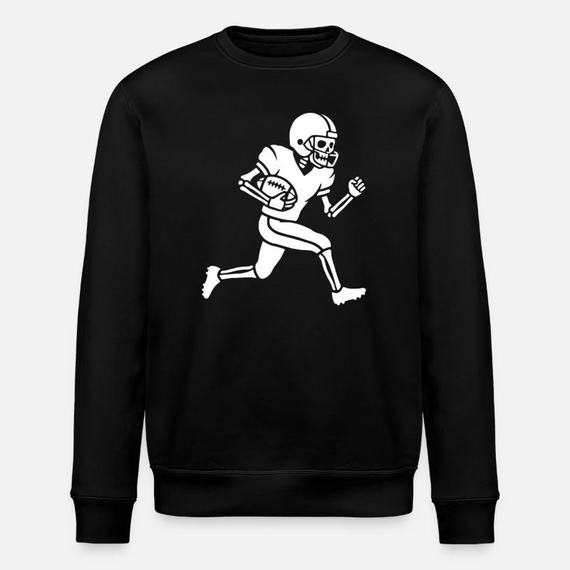 Skeleton Gridiron Runner - Stanley/Stella ROLLER Unisex Organic Sweatshirt - black