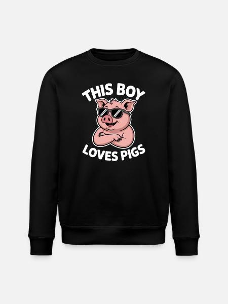 Pig Sayings Pig Funny Pigs Gift - Stanley/Stella ROLLER Unisex Organic Sweatshirt - black