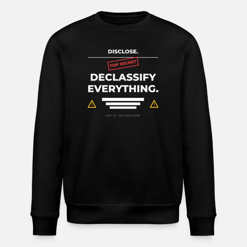 DISCLOSE. Declassify Everything – UAP - Stanley/Stella ROLLER Unisex Organic Sweatshirt - black