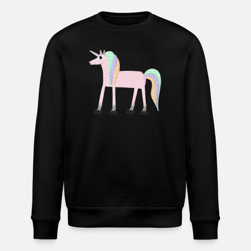 Unicorn_rollerSKate - Stanley/Stella ROLLER Unisex Organic Sweatshirt - black