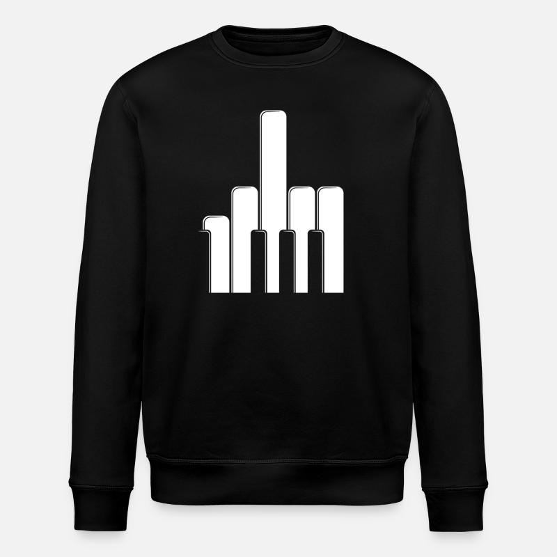 Klaviertasten Mittelfinger - Stanley/Stella Unisex Bio-Sweatshirt ROLLER - Schwarz