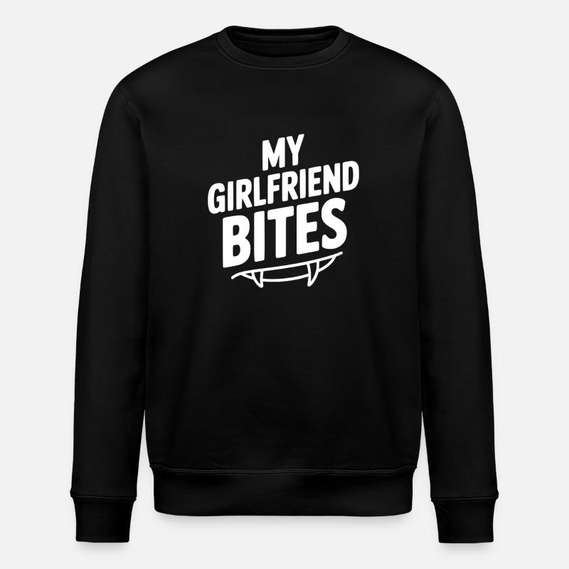 My Girlfriend Bites - Stanley/Stella ROLLER Unisex Organic Sweatshirt - black