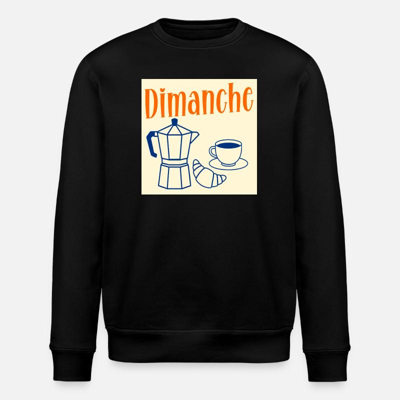 Dimanche Café Croissant - Sweat bio ROLLER Stanley/Stella Unisexe - noir