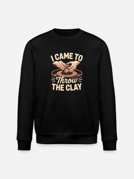 Pottery Addict Clay Art Creative Motif - Stanley/Stella ROLLER Unisex Organic Sweatshirt - black