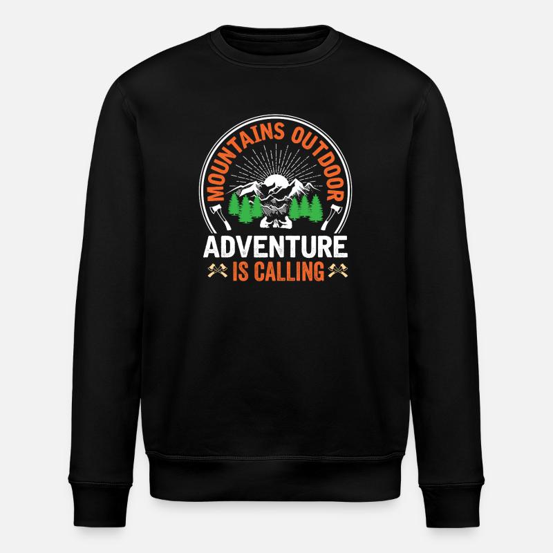 Mountains - Adventure is Calling - Stanley/Stella ROLLER Unisex Organic Sweatshirt - black