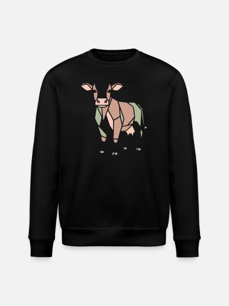 Geometric Cow Low Poly Modern - Stanley/Stella ROLLER Unisex Organic Sweatshirt - black