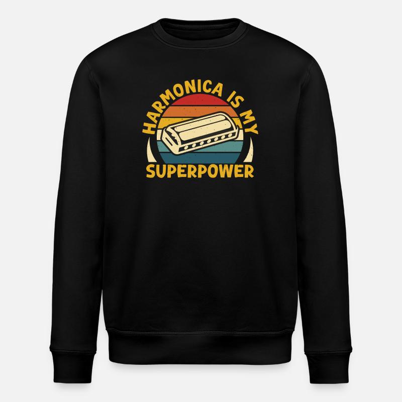 Harmonica drôle est mon super-pouvoir harmonica - Sweat bio ROLLER Stanley/Stella Unisexe - noir