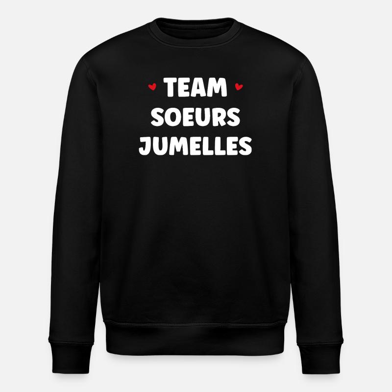 Team Twinned Sisters - Stanley/Stella ROLLER Unisex Organic Sweatshirt - black
