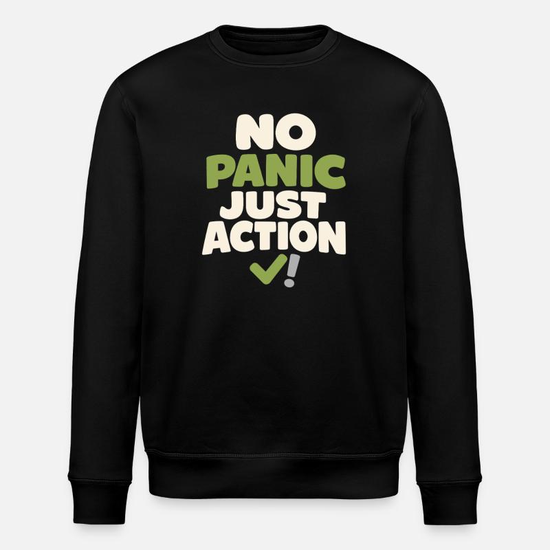 Calmness beats panic, lifestyle, - Stanley/Stella ROLLER Unisex Organic Sweatshirt - black